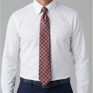Cocktail Collection Stonehenge Silk Tie Burgundy Geometric USA Made Mens Tie